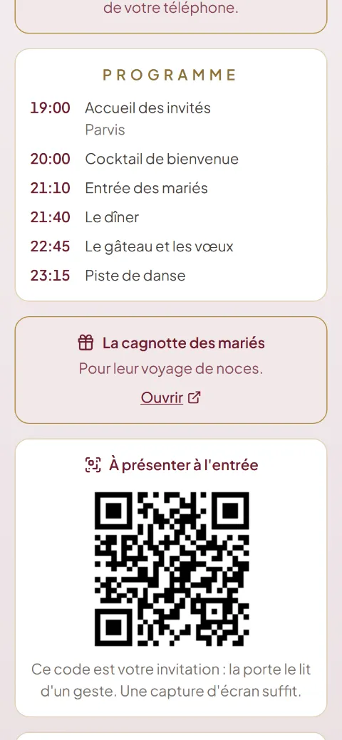 Le lien vers la cagnotte